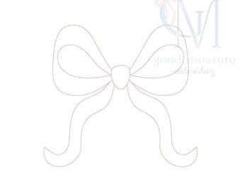 Elegant heirloom vintage stitch bow machine Embroidery Design