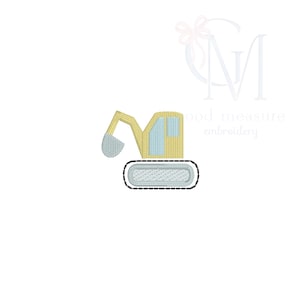 Mini Fill Construction Digger Excavator Machine Embroidery Design
