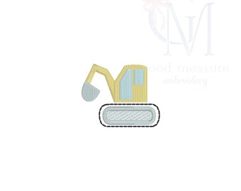 Mini Fill Construction Digger Excavator Machine Embroidery Design