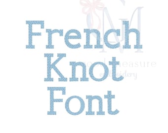 French Knot Font Machine Embroidery Design