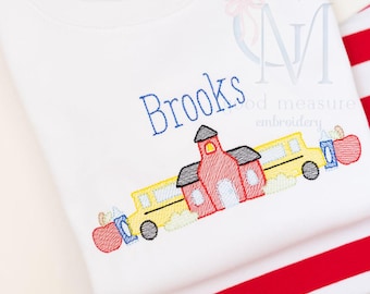 School House Back to School Machine Embroidery Design
