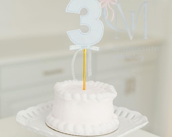 In the Hoop Bean Stitch Applique Numbers Birthday Cake Topper Machine Embroidery Design