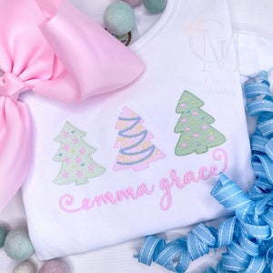 Christmas Tree Sketch Trio Machine Embroidery Design