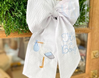 Stork and Baby Sketch Stitch Machine Embroidery Design