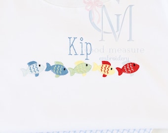 Disegno per ricamo a macchina "Fish Line Up"