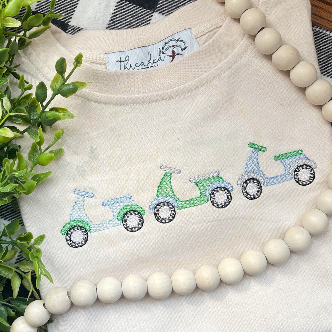 Scooter Sketch Trio Machine Embroidery Design - Etsy