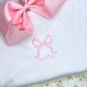 Mini elegant heirloom satin bow machine Embroidery Design