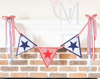 In the Hoop Star Pennant Banner Machine Embroidery Design