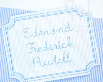 In The Hoop New Baby Name Card Embroidery Design