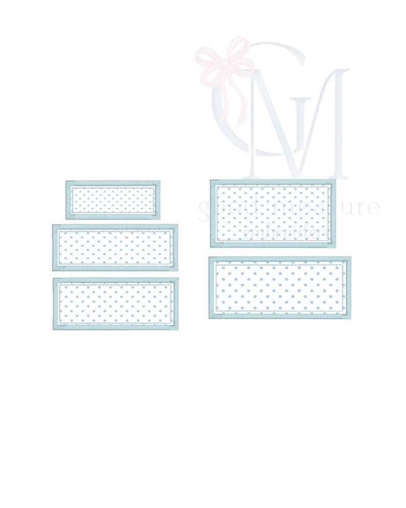 May include: A collection of rectangular gift tags with a light blue border and a white background filled with small blue polka dots. The tags vary in size and shape, suitable for various gift sizes.
