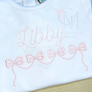 Elegant bow swag name frame machine Embroidery Design