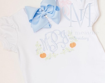 Pumpkin Vine Corner Frame Machine Embroidery Design
