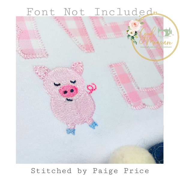 Mini Fill Barnyard Baby Pig Embroidery Design