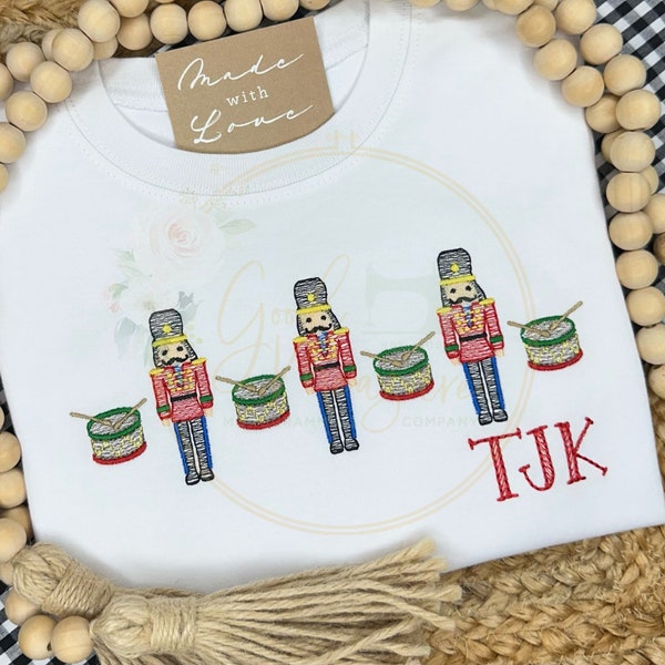 Nutcracker and drums sketch machine Embroidery Design