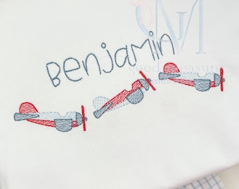 Disegno di un aereo da ricamo a macchina