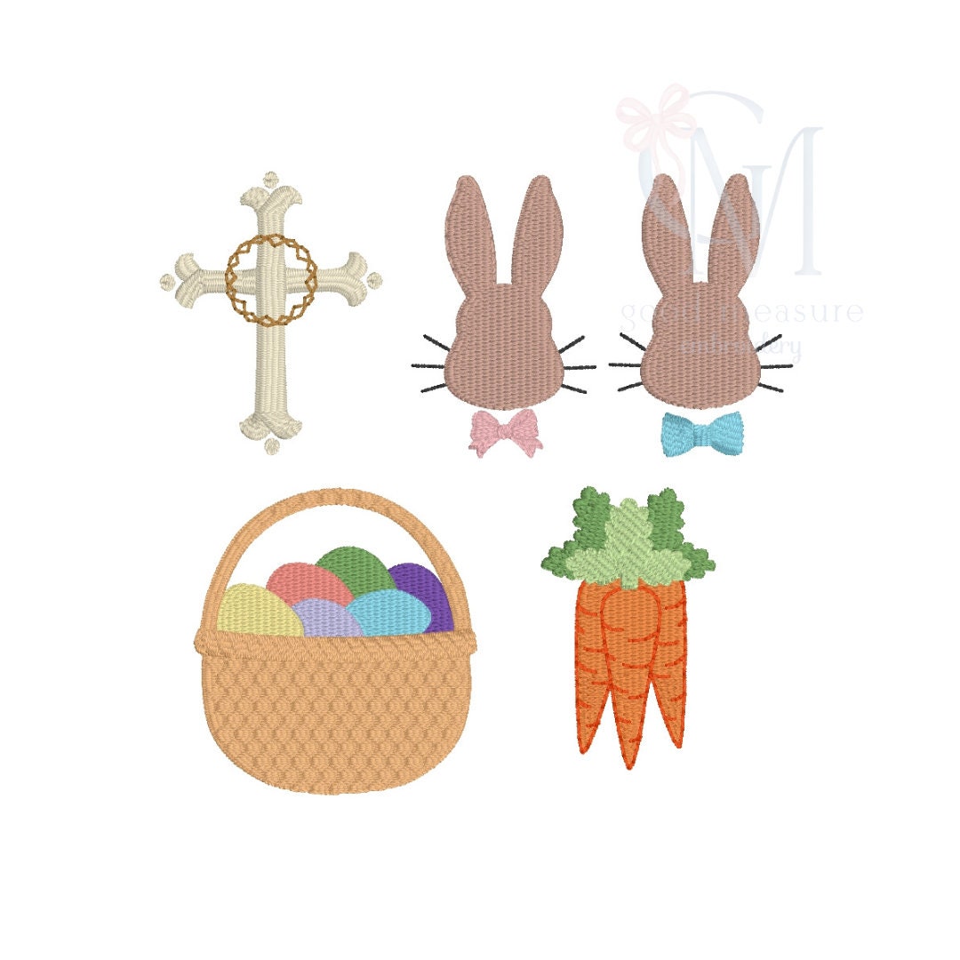 Easter Mini Vintage Stitch Bundle Machine Embroidery Design - Etsy