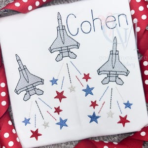Fighter Jet Plane Sketch Machine Embroidery Design