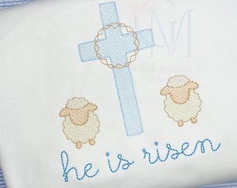 Sketch Cross and Easter Lamb Machine Embroidery Design