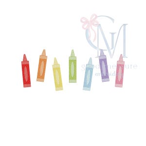 Back to School Crayons Sketch Machine Embroidery Design
