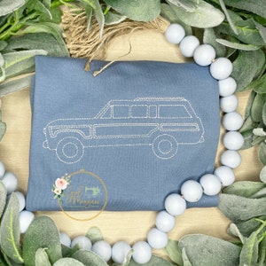Bean Stitch Vintage SUV Woodie Machine Embroidery Design