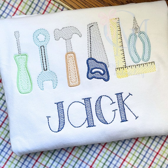 Tools Hammer Saw Wrench Sketch Machine Embroidery Design