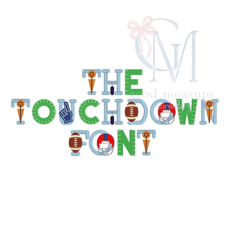 Touchdown Font Machine Embroidery Design - Etsy