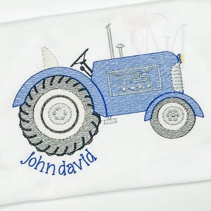 Vintage Farm Tractor Sketch Embroidery Design