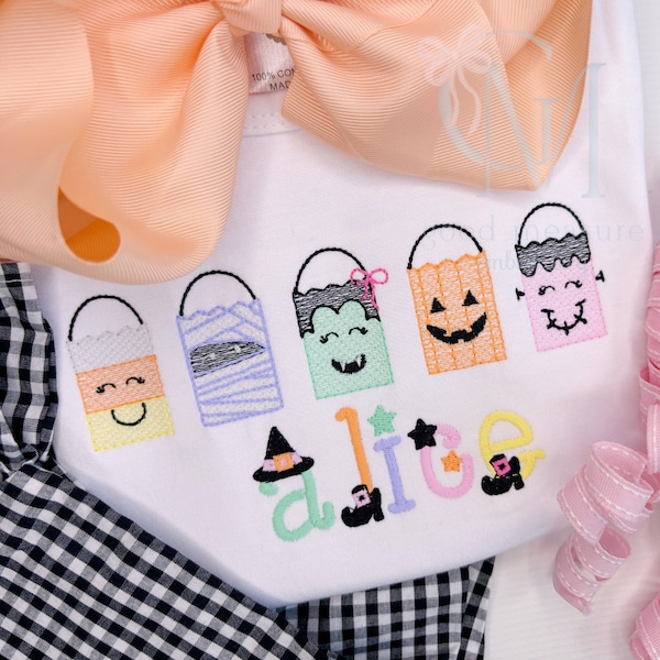 Gruselige Halloween Leckerli Taschen Skizze