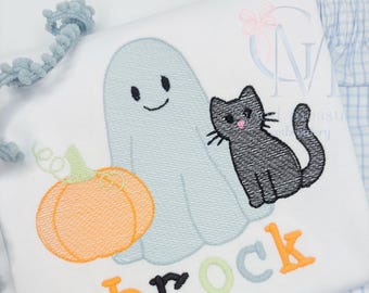 Spooky Cutie Halloween Trio Sketch Embroidery Design