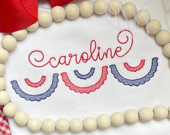 Scallop Patriotic Bunting Sketch Machine Embroidery Design
