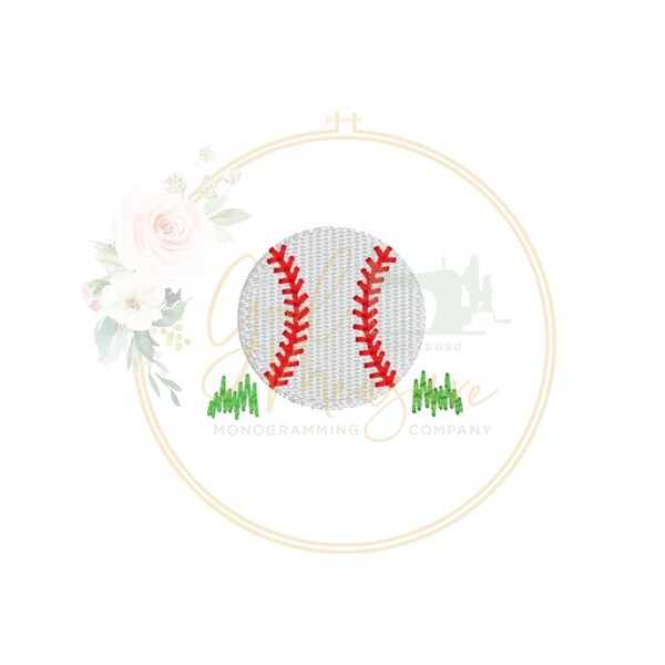 Mini fill baseball machine embroidery design