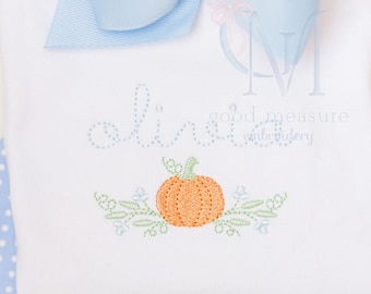 Pumpkin Floral Spray Machine Embroidery Design