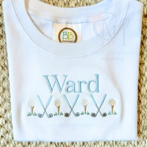 Golf Ball and Crossed Club Machine Embroidery Design