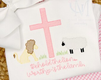 Easter Cross Lion Lamb Sketch Stitch Machine Embroidery Design
