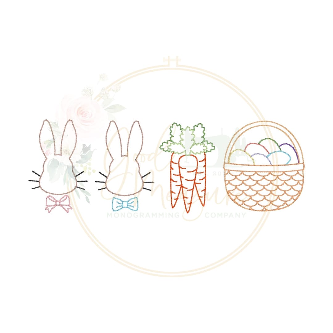 Easter Mini Vintage Stitch Bundle Machine Embroidery Design - Etsy