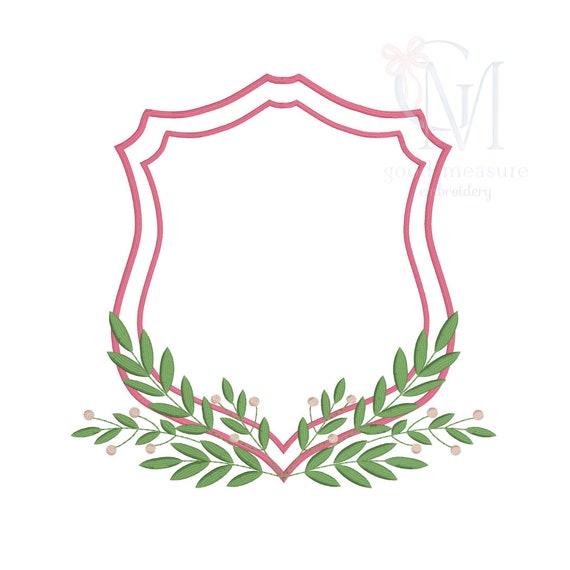 Branches Monogram Double Crest Floral Baby Bridal Stitch Machine Embroidery Design