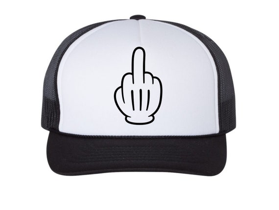 Funny Middle Finger Cartoon Glove Foam Trucker Hat - Etsy display picture 2