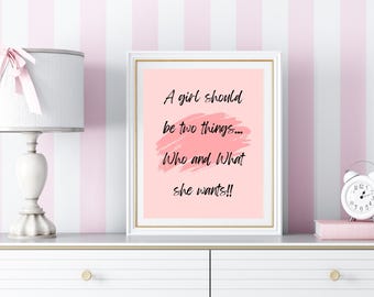 Impresión con cita inspiradora de chica: Arte mural empoderante (descarga digital)