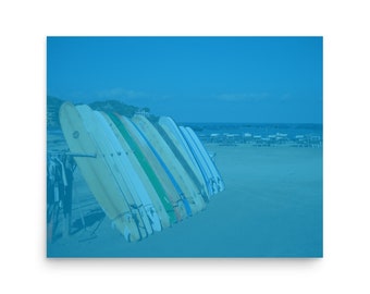 Surfboards Sayulita, Mexico photograph in blue 20"x16" photograph©Lisa Osterman