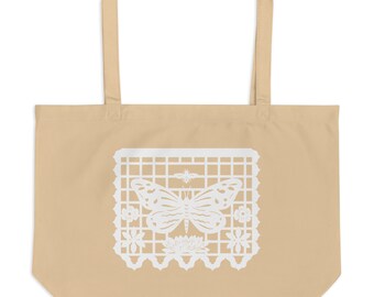 Butterfly Large Organic Tote Bag from the animal alphabet book A Is For Alpaca And Amigos © by Lisa Osterman