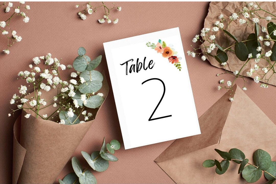 Fall Table Numbers Wedding Table Numbers, Printable Table Numbers, Fall Table Numbers ...