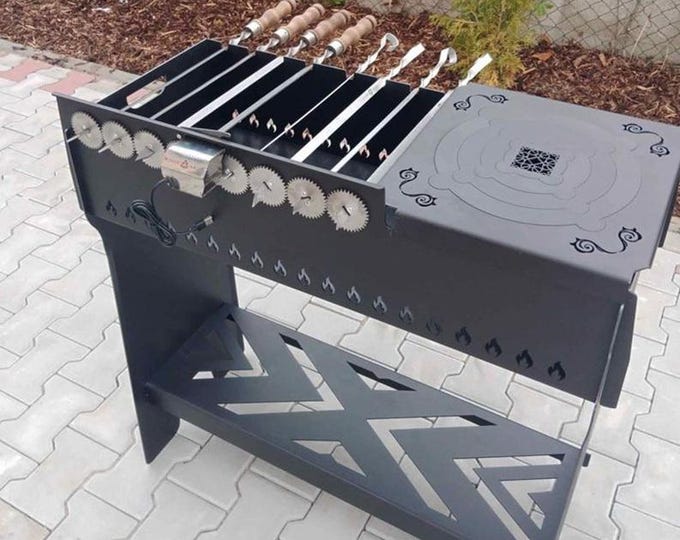 Grill with automatic skewer rotation "ASHUR RS"
