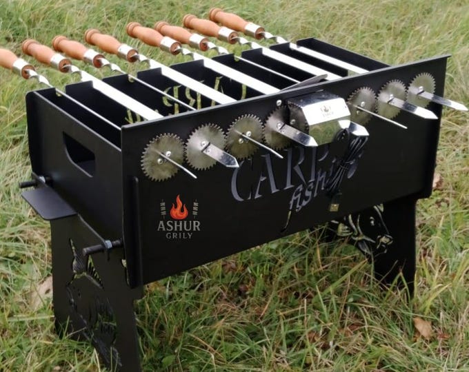Automatic Skewer Grill "Carp"/ 8 Skewers/ASHUR-S8