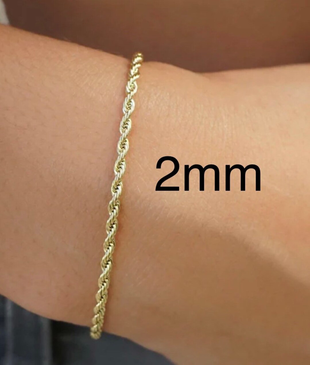 Solid 10k Rope Gold Bracelet Diamond Cut Men Bracelet Etsy