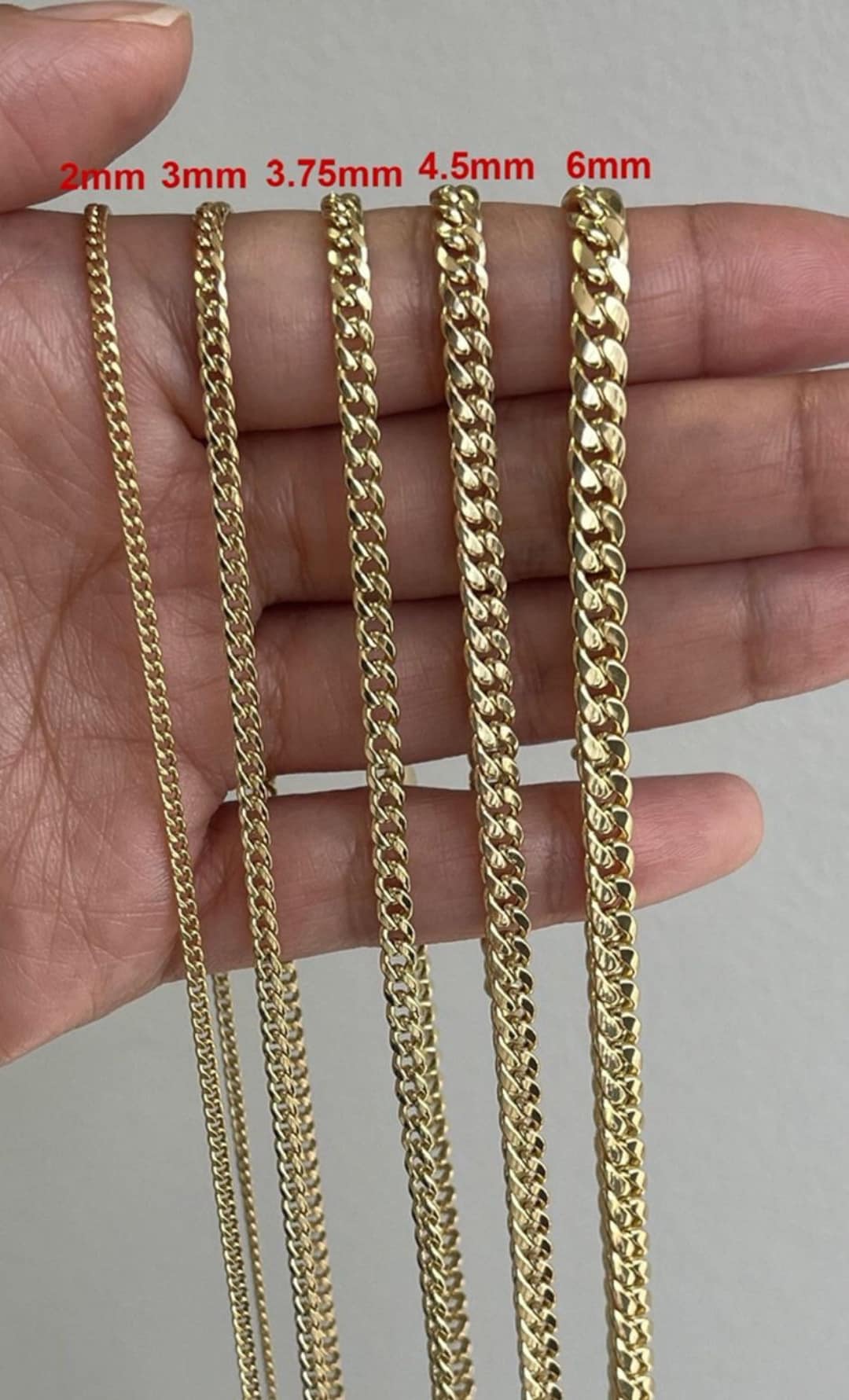 Solid 10k Gold Miami Cuban Chain, Gold Miami Cuban Necklace, Ladies ...