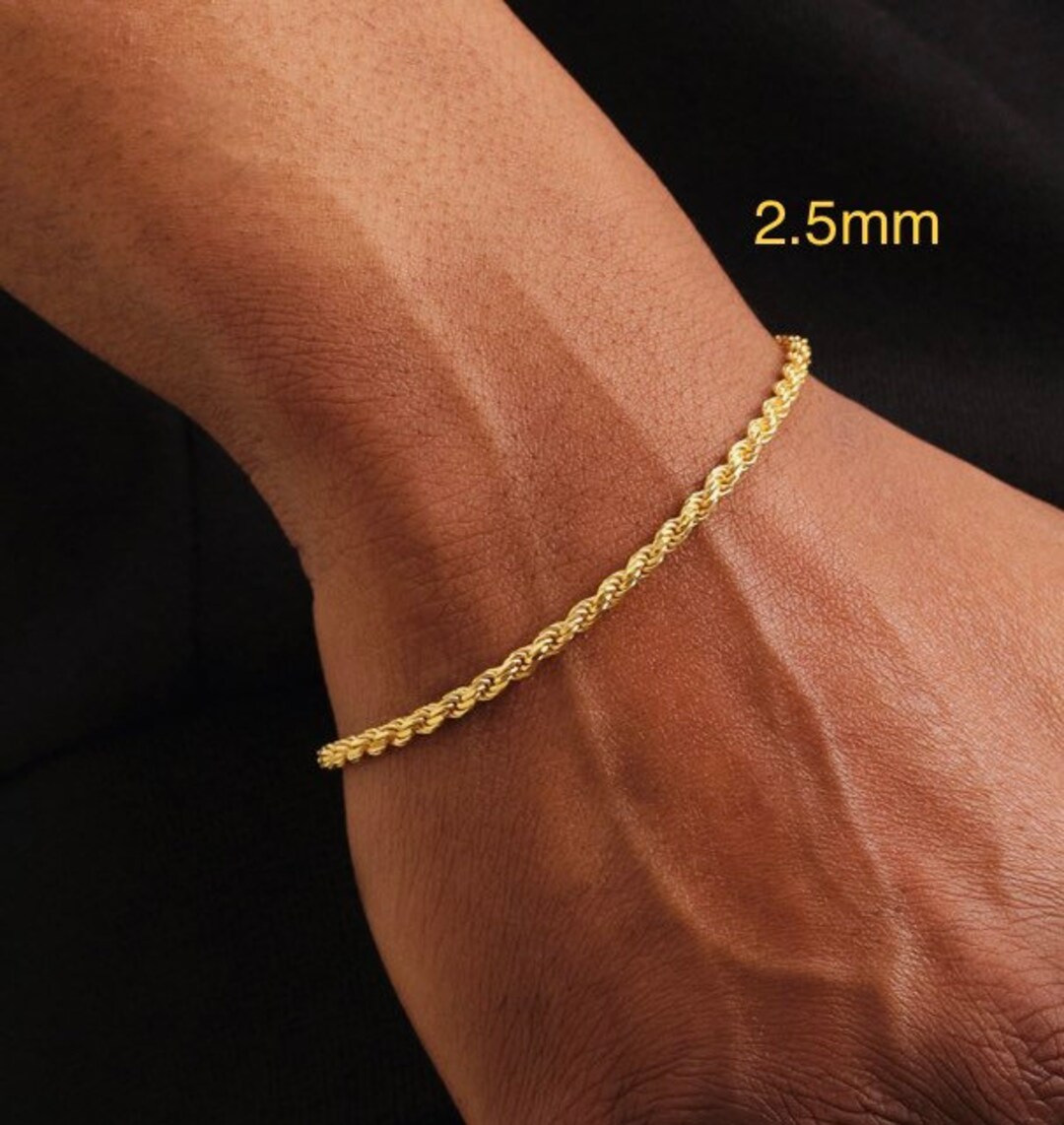 Solid 10k Rope Gold Bracelet, Diamond Cut Men Bracelet, Bracelet for Women, 10k Gold Bracelet