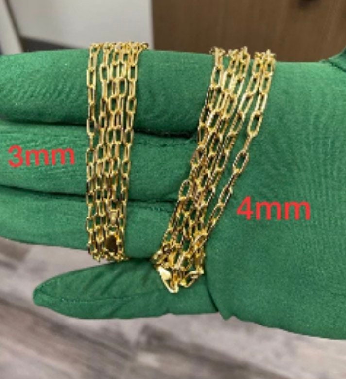 Solid Gold 10k Paperclip Bracelet 10k Elongated Paperclip Etsy