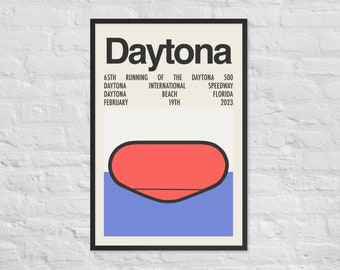 2023 Daytona 500 Print | NASCAR Art | Track Layout | Great Gift for Racing Fans