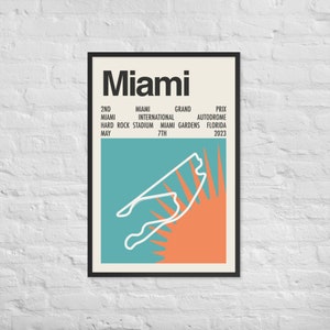 2023 Miami Grand Prix Print | Formula 1 Art | F1 Track Circuit Outline | Great Gift for Racing Fans