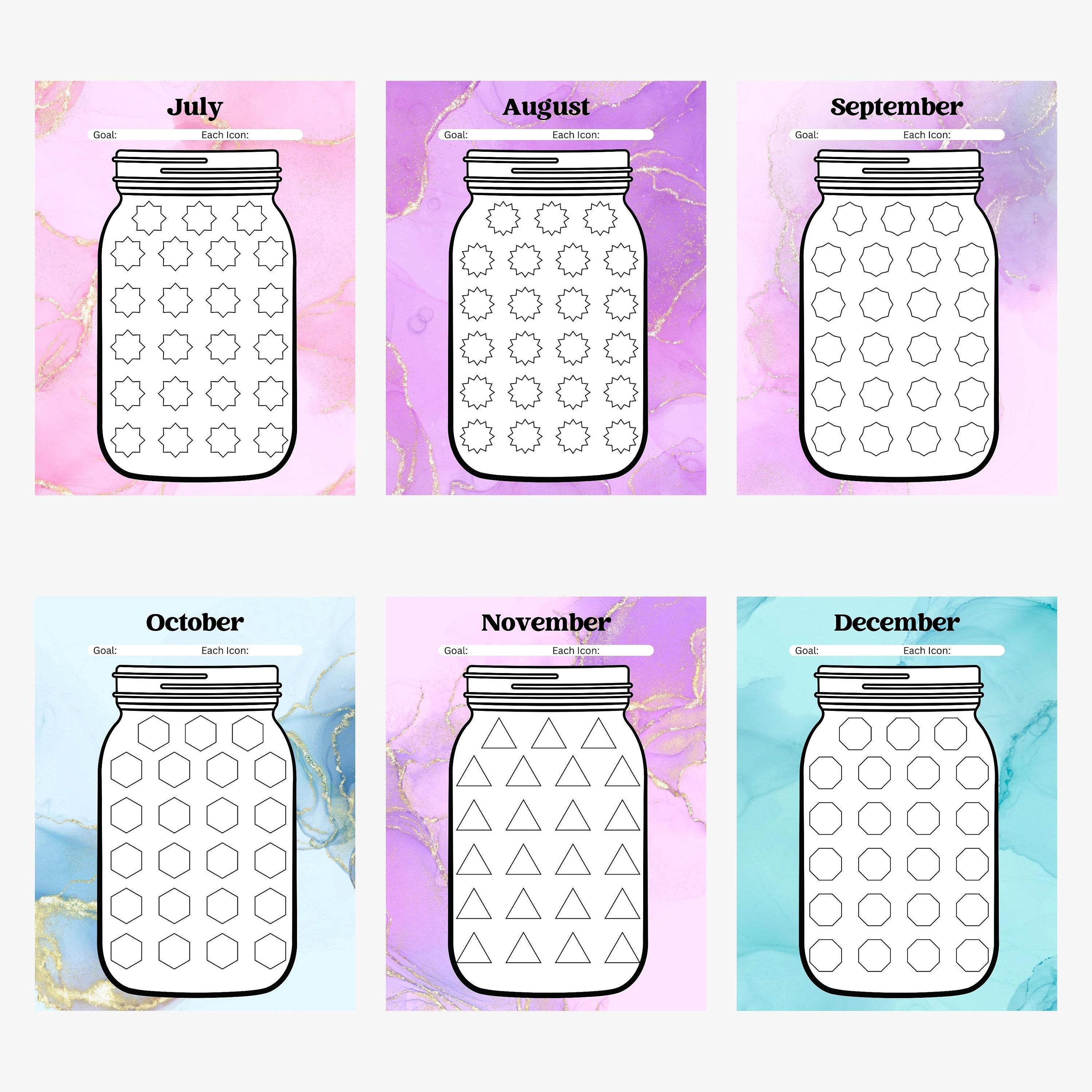 Printable Beginner Monthly Savings Challenge Savings Funds - Etsy